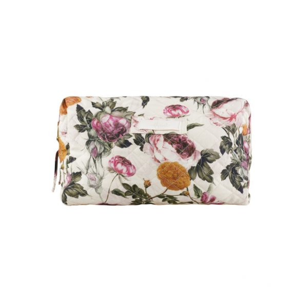 Blush Floral Quilted Make Up Bag - Ethereal London